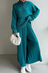 Women's Round Neck Long Sleeve Knitted Sweater Suit