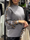 Women's Turtleneck Long Sleeve Leopard Print Top