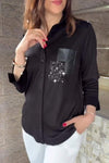 Women's Sequin Button Down Shirt