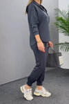 Women's casual and comfortable hooded v-neck suit