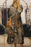 Women's V-neck Leopard Print Dress