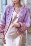 Women's Warm Sequin Gradient Knit Cardigan Jacket