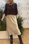 Ladies casual sequined sweater skirt suit