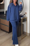 Women's Casual Solid Color Pants Suit