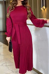 Women's Casual Solid Color Knit Pleated Dress