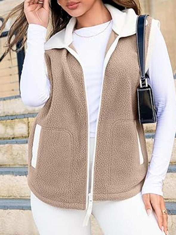 Women's Lapel Plush Vest