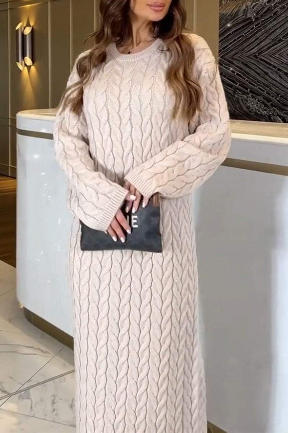 Women's Casual Solid Color Knit Dress