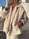 Women's Lapel Long Sleeve Plush Coat