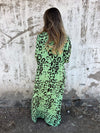 Women's V-neck Long-sleeved Leopard Print Dress