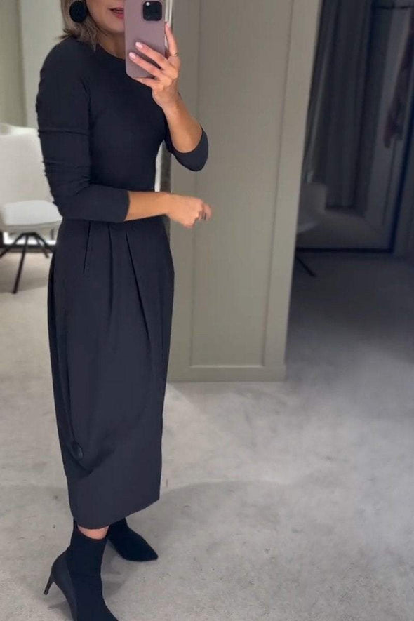 Women's Casual Lapel Front Slit Dress