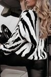 Women's Round Neck Long Sleeve Striped Sweater