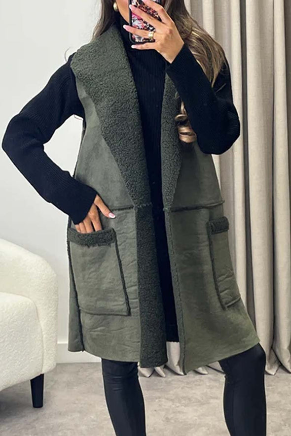 Women's Casual Sherpa Sleeveless Coat