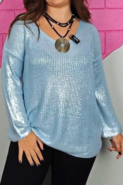 Women's Casual Solid Color Stamped Knit Top