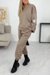 Women's Casual Round Neck Long Sleeve Two Piece Suit