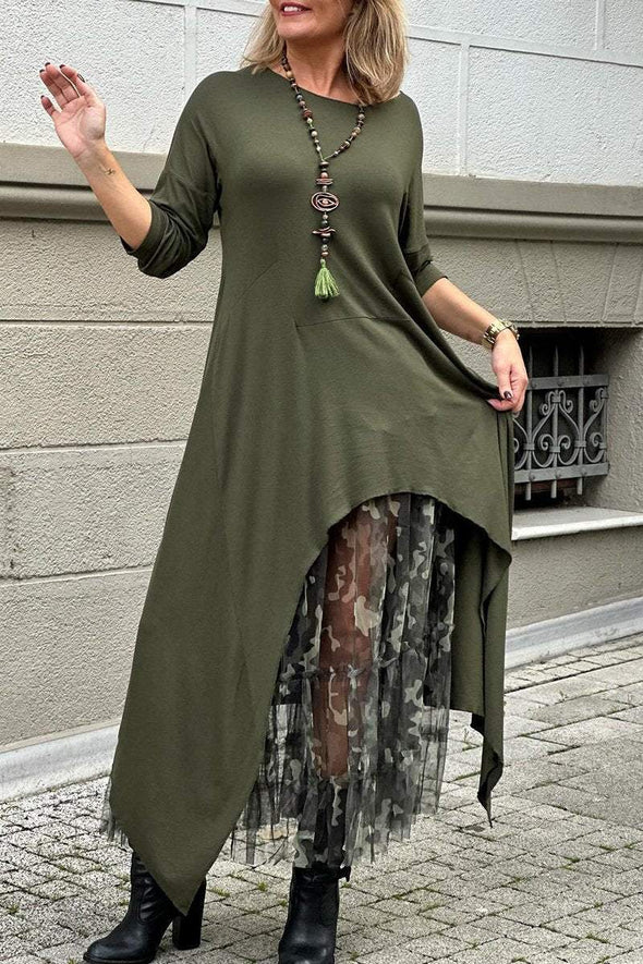 Women's Casual Mesh Patchwork Dress