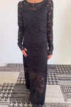 Women's Round Neck Hollow Lace Dress