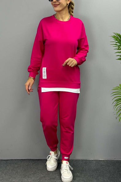 Women's Casual Fake Two-Piece Sports Suit