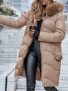 Women's Lapel Long Sleeve Fur Collar Casual Coat