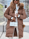 Women's Lapel Long Sleeve Fur Collar Casual Coat