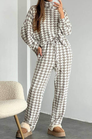 Women's Casual High-neck Long-sleeved Two-piece Suit