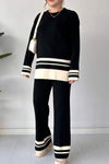 Women's Casual Colorblock Knit Two-Piece Set