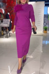 Women's Solid Color Turtleneck Dress