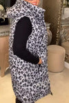 Women's Fashion Leopard Down Vest Jacket