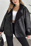 Women's Casual Lapel Single-breasted Leather Jacket