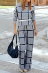 Ladies Casual Commuting Plaid Suit