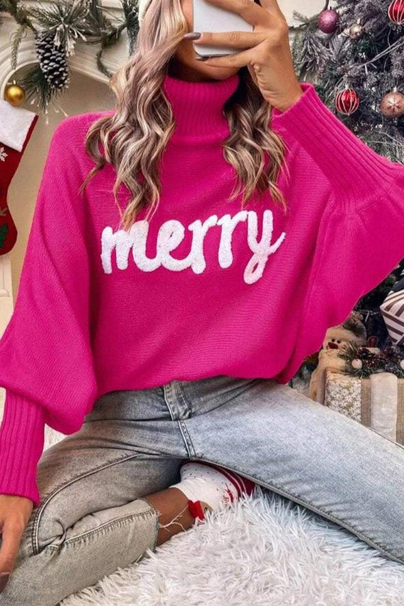 Women's Christmas High-neck Loose Sweater