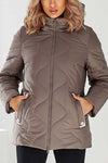 Women's casual hooded solid color short cotton coat