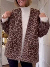 Women's Long Sleeve Leopard Print Cardigan