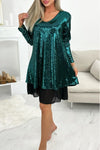 Ladies Casual Elegant V Neck Sequin Dress