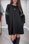 Women's Loose Hoodie Dress With Fringe Decoration