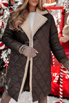 Women's Lapel Plush Long Cotton Coat