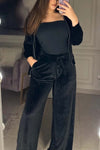 Women's Casual Diamond Velvet Suit