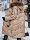 Women's Lapel Long Sleeve Fur Collar Casual Coat