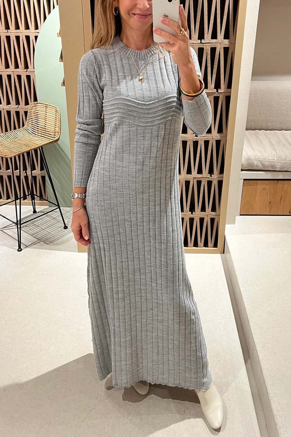 Women's Casual Solid Color Pit Stripe Maxi Dress