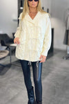 Women's Casual Lapel Knitted Patchwork Cotton Jacket