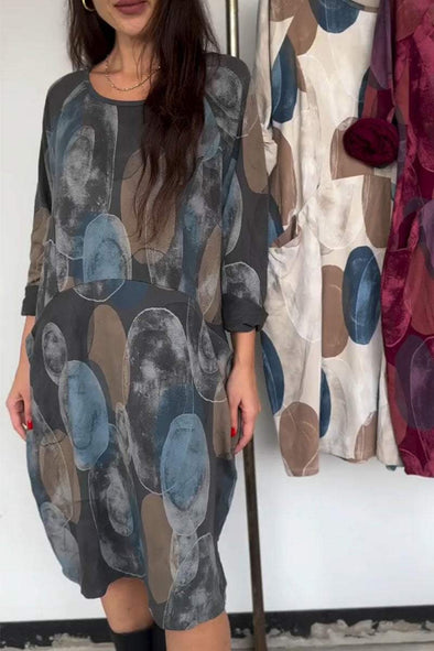 Women's Casual Printed Long Sleeve Dress