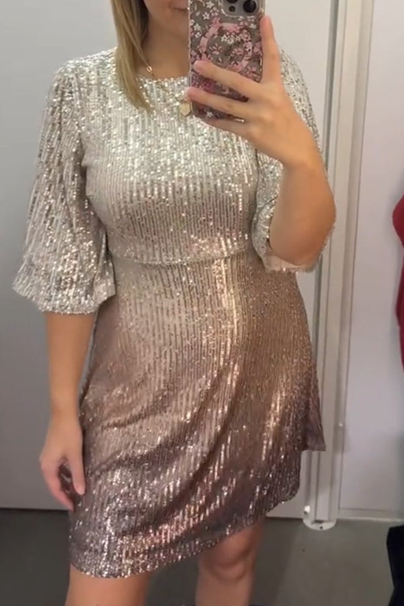 Women's Fashion Holiday Party Gradient Sequin Dress