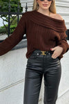 Women's Casual Solid Color Slouchy Sweater