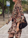 Women's Chiffon Printed Long Sleeve Dress