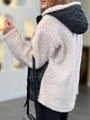 Women's Contrast Color Hooded Plush Coat