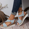 Fish Mouth Wedge Heel Roman Shoes