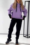 Women's Patchwork Hoodies and Trousers Two-piece Set