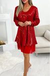 Ladies Casual Elegant V Neck Sequin Dress