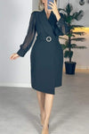 Women's Casual Lapel Mid-length Dress