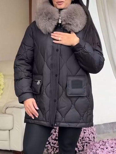 Women's Fur Collar Hooded Coat