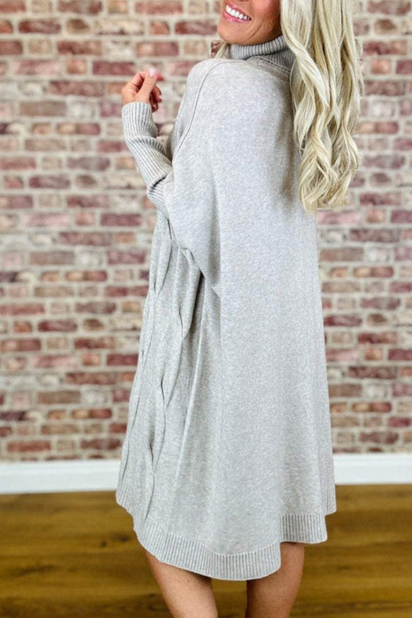 Women's High Collar Long Sleeve Dress